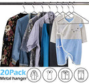 MISSLO 20 Pack Metal Hangers Heavy Duty Stainless Steel Hangers for Clothes Closet Coat Clothing Suit Shirt, 16.4 Inch