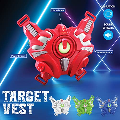 Play22 Laser Tag Sets Gun Vest - Infrared Laser Tag Set 4 Guns 4 Vests - Laser Tag Gun Toys for Indoor Outdoor - Laser Tag Game Set Best Gift Boys Girls - Original