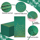 100 Pcs Green Paper Napkins Gold Dot Party Napkins Disposable Green Dinner Napkins for Birthday Bathroom Wedding Anniversary Holiday Party Supplies