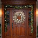 Christmas Wreath Door Wreath for Christmas – Champagne Advent Wreath with Christmas Baubles and Long Branches, Decorative Wreath Christmas Decoration Table Wreath, Diameter 40 cm