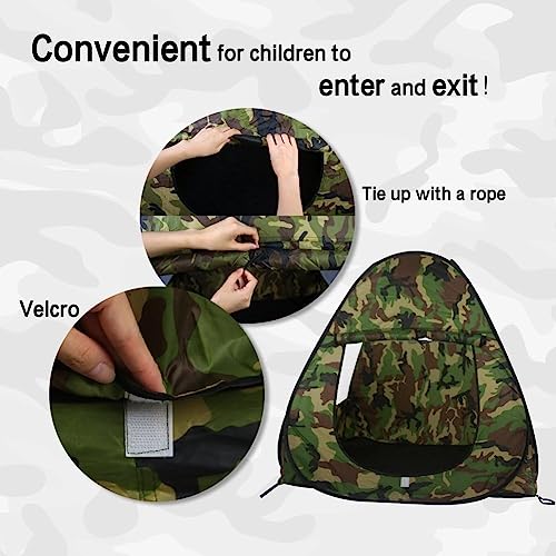 Camouflage Military Pop up Play Tent - Collapsible Indoor/Outdoor Army Playhouse for Kids