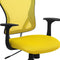 Flash Furniture Mid-Back Yellow Mesh Swivel Task Office Chair with Chrome Base and Arms