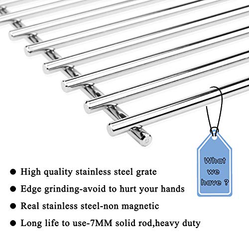 Hisencn Repair kit Replacement for Jenn Air 720-0337, 7200337, 720 0337 Gas Grill Model, 4pack Stainless Steel Burners Pipe Tube, Heat Plates Sheild Tent, Set of 3 Grill Cooking Grid Grates