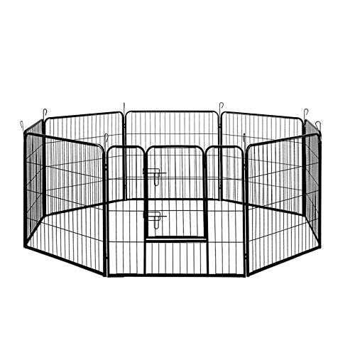 i.Pet 32" Large 8 Panel Pet Dog Playpens Rabbit Play Pen Fence Cage Puppy Exercise Enclosure Crate Pets Barrier Portable Outdoor Indoor Run Gate Guinea Pig Heavy Kennel