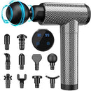 Muscle Massage Gun Deep Tissue for Athletes, Percussion Massagers for Neck Back, Shoulder Body Pain Relief, 30 Speeds Quiet Handheld Massager, LCD Touch Screen with 10 Heads