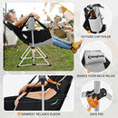 KingCamp Hammock Camping Chair Swinging Rocking Chair for Adults Lawn Beach Camp Outside Portable Folding Chair Hold Up to 300lbs with Adjustable Back Support Carrying Bag Cup Holder (Grey/Black)