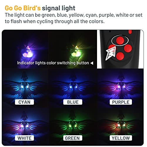 HANVON 2.4G Remote Control Bird Toy RC Bird Bionic Flying Bird,6-axis Gyro,Fabric Single Wing Lifting Design,Easy Indoor Outdoor RC Toy for Kids,Boys and Girls,Go Go Bird Bennu