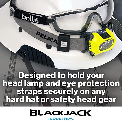 Blackjack Industrial Hard Hat Clips for Headlamps and Lights | Fits All Hard Hats | Holds Lights and Straps Securely in Place | Miners | Loggers | Construction Workers