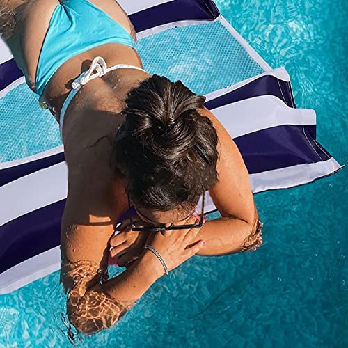 AuoFon 3 Pack Fabric Inflatable Pool Floats,Adults for Size Water Hammock Lounger, Multi-Purpose 4-in-1 (Saddle, Lounge Chair, Hammock, Drifter)