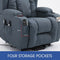 Electric Massage Chair Armchair Recliner Lift Motor Armchair 8 Point Heating Linen Fabric Sofa Blue