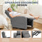 Recliner Chair Massage Reclining for Adults, Comfortable Fabric Recliner Sofa Adjustable Home Theater Seating Lounge with Padded Seat Backrest, Small Recliners for Living Room, Bedroom (Deep Grey)