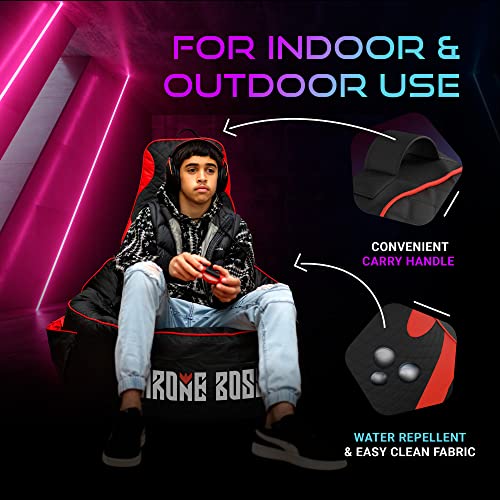 Gaming Bean Bag Chair for Adults & Kids [No Filling], Teens, Dorm Chair, Video Game Chairs, Beanbag Gaming Chair (Red, Adult)