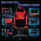 Fantasylab Big and Tall Gaming Chair Office Chair Gaming Chair with Massage Lumbar Pillow Gamer Chair for Adults Computer Game Chair with Adjustable Armrest High-Back PU Leather Gaming Chair 400lb
