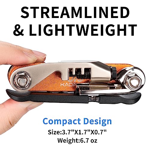 Bike Multitool - Bike Chain Tool/Torx/Hex/Screwdriver - Bicycle Multitool Kit Compact and Lightweight Repair Tools for Road and Mountain Bikes (Orange)