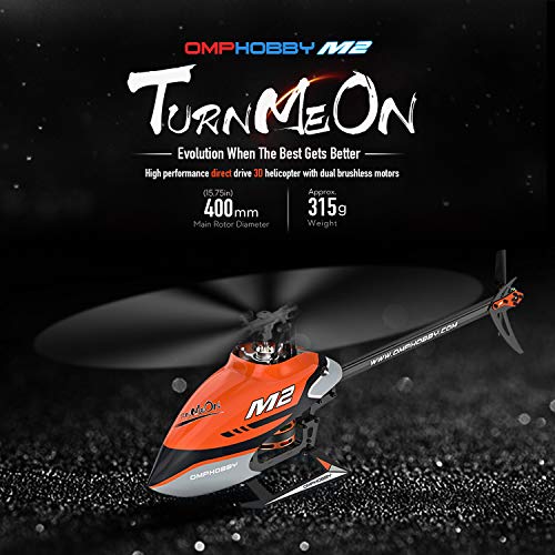 OMPHOBBY M2 V2 RC Helicopters Dual Brushless Motors RC Helicopter for Adults Direct-Drive 3D Remote Control Helicopter-BNF(Dull Purple)