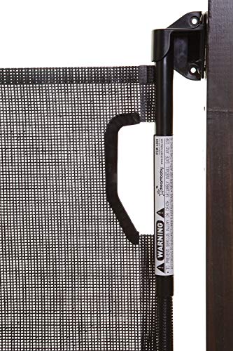 Dreambaby Retractable Baby Safety Gate - Extra Wide & Tall Mesh Gate - Fits up to 55" (140cm) Wide & 36.6" (93cm) Tall - with 2 Sets of Mounting Brackets (Included) - Black - Model F943