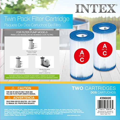 Intex Type A Filter Cartridge for Pools, Twin Pack