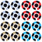 Acclaim Lawn Bowls Identification Stickers Markers Standard 5.5 cm Diameter 4 Full Sets Of 4 Self Adhesive Two Colour Segmented Mixed Colours (A)