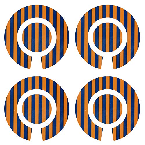 Acclaim Lawn Bowls Identification Stickers Markers Standard 5.5 cm Diameter 4 Full Sets Of 4 Self Adhesive Two Colour Striped Mixed Colours (C)