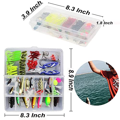 101pcs Fishing Lures Kit Fishing Baits Tackle Box with Trout Bass Fishing  Lures Crank Baits 