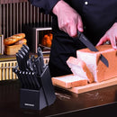 RAXCO Knife Set, Kitchen Knife Set,Knife Block Set, Chef Knife Set with Block for Kitchen, Black Knife Set,Steak Knives,Knife Sharpner,Black…