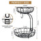 2 Tier Fruit Basket for Kitchen Countertop Detachable Metal Wire Fruits Vegetable Storage Bowl Tiered Stand Holder with Banana Hanger for Dining Table Organizer