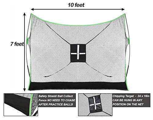 SteadyDoggie Golf Net Bundle 3pc | Professional Patent Pending Design Golf Practice Net | Chipping Target and Carry Bag | The Right Choice of Golf Nets for Backyard Driving & Golf Hitting Nets
