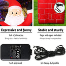 Jingle Jollys Christmas Inflatable Illuminated Santa, Outdoor Decorations, 1.8M Cold White LED Lights with Pegs and Ropes Set Built-in Pump Lawn Yard Decor