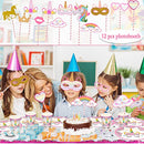 ZCOINS Unicorn Birthday Party Supplies Plates Cups and Napkins, Candy Bags,Tablecover,Banner,Bunting and Unicorn Balloons
