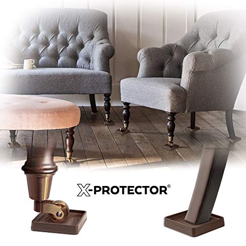 Furniture Cups X-PROTECTOR – Caster Cups 4 PCS – Premium Furniture Coasters – Ideal Bed Stoppers – Non Skid Furniture Pads with a Perfect Design – 50 mm Rubber Furniture Pads - Protect Any Flooring!