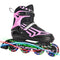 ITurnGlow Kids and Adults Adjustable Inline Skates with Full Light Up Wheels, Safe and Smooth Beginner Rollerblades for Girls and Boys, Men and Women