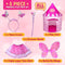 5-Piece Princess Castle Girls Pop Up Play Tent & Dress Up Costume Bundle - Playhouse Girls & Toddler for Indoor & Outdoor Use with Pink Fairy Tale Carrying Bag & Glow in The Dark Stars