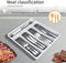 FYY Cutlery Organizer for Drawer, 5 Compartments Drawer Organizer, Kitchen Storage Tray for Flatware, Silverware, Cooking Utensils, BPA Free Plastic Cutlery Tray for Kitchen Bathroom & Office Supplies