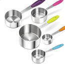 10 Pcs Measuring Cups and Spoons Set, Includes 5 Stainless Steel Nesting Measuring Cups & 5 Mini Measuring Spoons,Stackable Handle Accurate Tablespoon for Measuring Dry and Liquid Ingredients