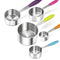 10 Pcs Measuring Cups and Spoons Set, Includes 5 Stainless Steel Nesting Measuring Cups & 5 Mini Measuring Spoons,Stackable Handle Accurate Tablespoon for Measuring Dry and Liquid Ingredients