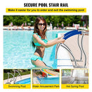 VEVOR Pool Handrail, 30" x 30" Swimming Pool Stair Rail, 2 PCs Stainless Steel Stair Pool Hand Rail Rated 375lbs Load Capacity, Pool Rail with Quick Mount Base Plate, and Complete Mounting Accessories