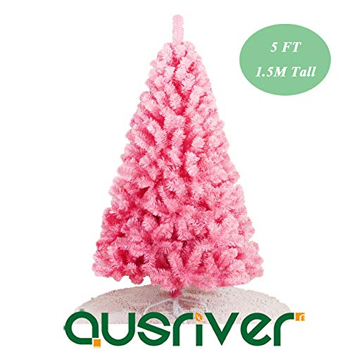 Pink Christmas Tree 1.5M/5ft Color Xmas Tree 2940 PVC Tips Christmas Ornament Metal Frame Deco Gift