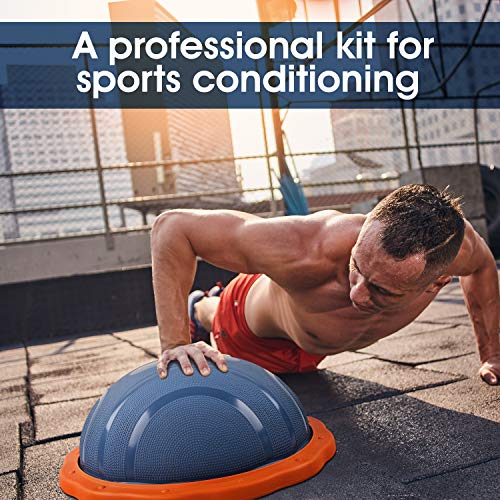 Yes4All Premium Half Ball Balance Trainer/Half Balance Ball Trainer – Half Ball Exercise Balance Trainer for Core Training & Balance Workout (Dark Blue/Orange)