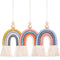 3 Pieces Boho Rainbow Car Charm Macrame Rainbow Car Diffuser Cute Car Air Fresheners Essential Oil Diffuser Handmade Hanging Car Accessories Decor for Car Interior (Bright Colors)