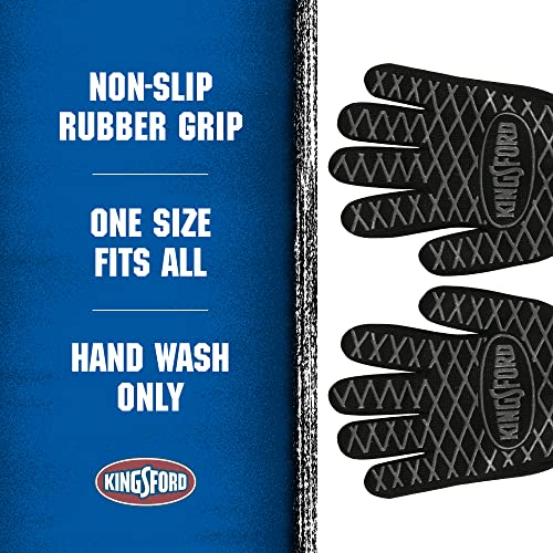 Kingsford Extreme Heat BBQ Grill Gloves, 2 Count | Heat Resistant Barbecue Gloves | The Ultimate Heat Barrier Silicone Grilling Gloves with Anti-Slip Safe Grip