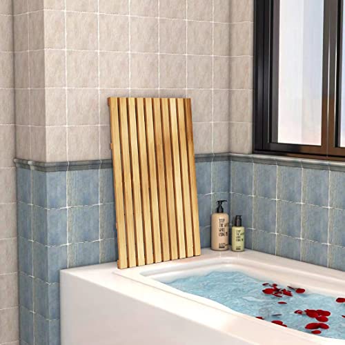 Clevinger Bamboo Bath Mat, Non Slip Shower Mat for Bathroom,Sturdy Waterproof Wooden Floor Bath Duck Board for Easy Storage,Standard Bath mat for Bathroom Showers, Bathtubs, Floors, Indoor and Outdoor Use