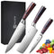 PAUDIN 3 Piece Kitchen Knife Set, German High Carbon Stainless Steel Chef Knife Set with Wooden Handle, Professional Kitchen Knives with Gift Box