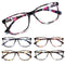 SIGVAN Ladies Reading Glasses Blue Light Blocking Spring Hinge Fashion Pattern Print Eyeglasses for Women, Multicolour, Medium