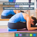 Yoga-Mad EVA Yoga Block, Set of 2, High Density Non Slip Block for Yoga, Pilates and Home Workouts, 30cm x 20cm x 5cm