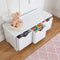 KidKraft White Nantucket Wooden Storage Bench for Kids with 3 Drawers/Storage Bins/Baskets, Toy Storage, Children's Bedroom Furniture, Nursery Furniture, 14564