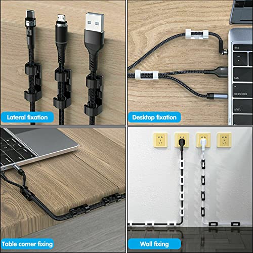 40 PCS Cable Clips Management Holder 3M Strong Adhesive Desk Cord Management Cable Organizer Cord Wire Line Organizer Self-Adhesive (Clear)