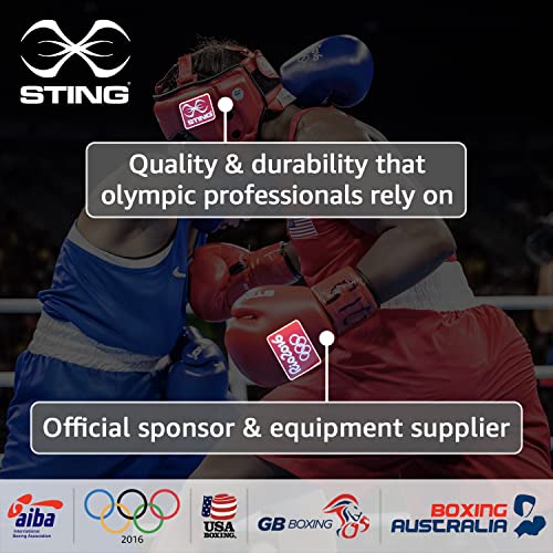 STING Armaplus Boxing Gloves, Lightweight Boxing Equipment for Competition, Kickboxing, Muay Thai, and Boxing Training, Perfect Fit and Feel, Reduces Impact Fatigue, Black, 10 Oz.