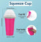 Slushy Maker Cup, Quick Frozen Magic Smoothie Cup for Ice Cream Make your Day Cool, Portable Squeeze Ice Cup, Slushies Maker Cup with Spoon and Straw (Pink)