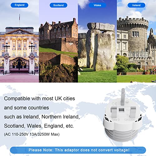 HEYMIX UK Travel Adapter 3-Pack, UK to AUS Universal Travel Plug, AU to UK International Power Adapter, UK to Australia Travel Power Adapter, UK Plug for England,Malaysia,Indonesia,Part Asia,Singapore