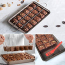 ZCOINS Brownie Pan with Dividers, Non-Stick Brownie Tray Square Cake Mould Brownie Ovenware Cookware Bakeware,18-Cavity and 12 * 8 inches(Champagne Gold)